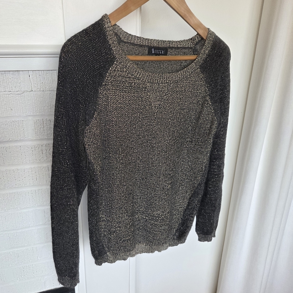 Sisters Gray Wool Blend 2 Tone Sweater Size Small